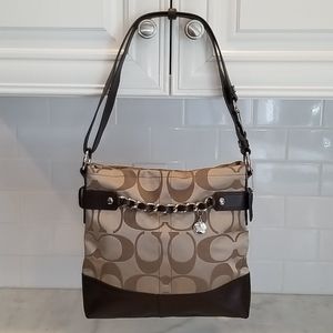 Coach Signature Sateen Convertible Large Crossbody